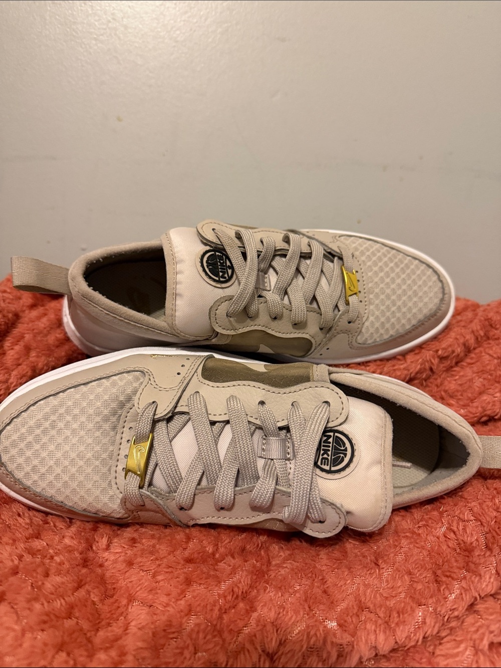 Nike Kids Neutral Beige and Cream Low-Top Sneakers